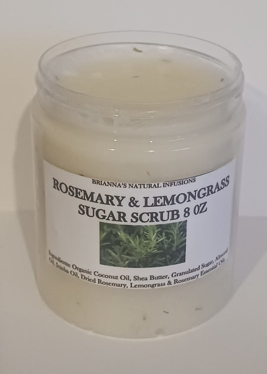 Rosemary & Lemongrass Exfoliating Sugar Scrub 8 OZ