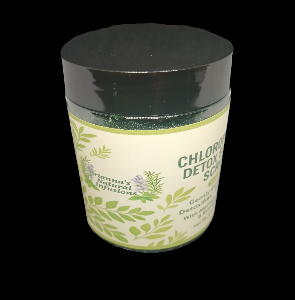 Chlorophyll & Eucalyptus Detox Sugar Scrub w/Matcha & Moringa  powder