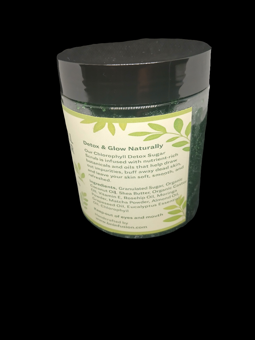 Chlorophyll & Eucalyptus Detox Sugar Scrub w/Matcha & Moringa  powder