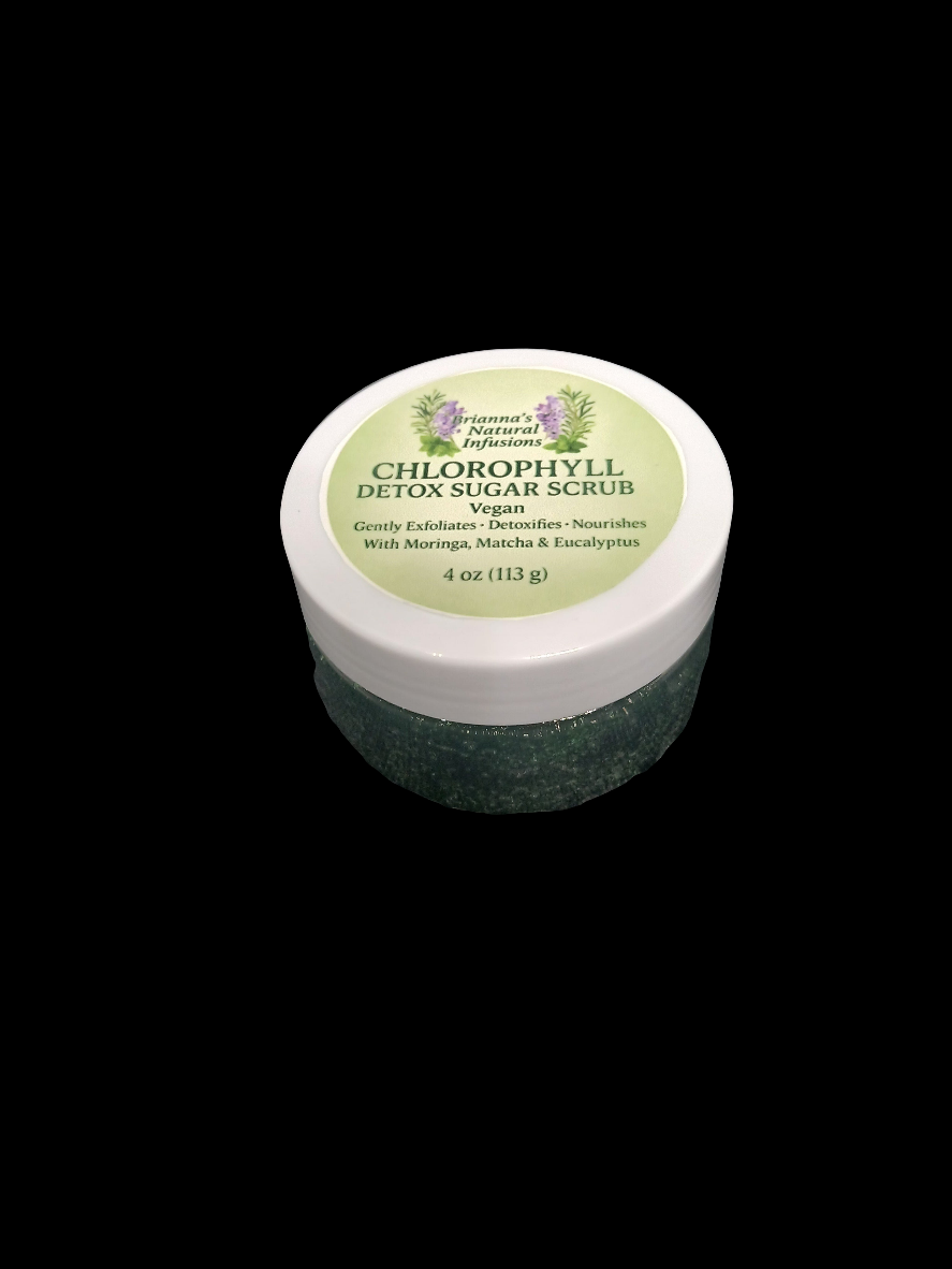 Chlorophyll & Eucalyptus Detox Sugar Scrub w/Matcha & Moringa  powder
