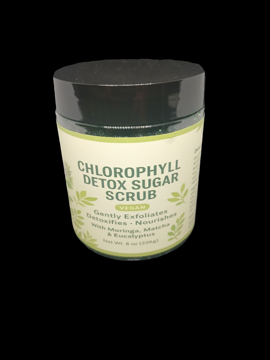 Chlorophyll & Eucalyptus Detox Sugar Scrub w/Matcha & Moringa  powder