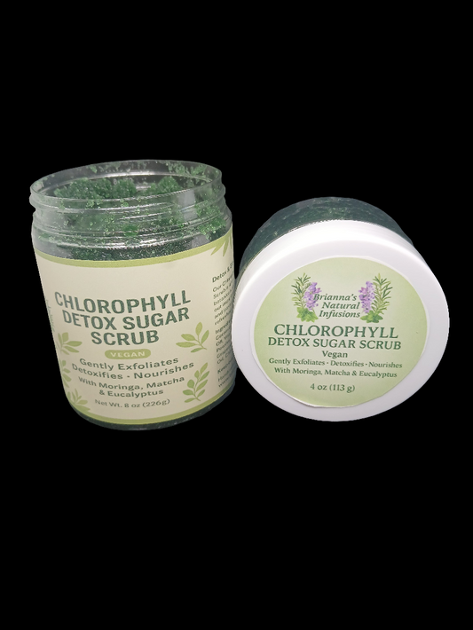 Chlorophyll & Eucalyptus Detox Sugar Scrub w/Matcha & Moringa  powder