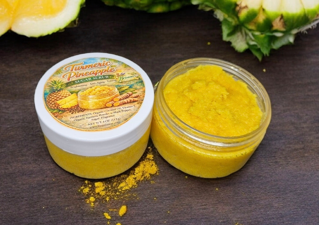 TURMERIC PINEAPPLE SUGAR SCRUB (for lips, face, and body)