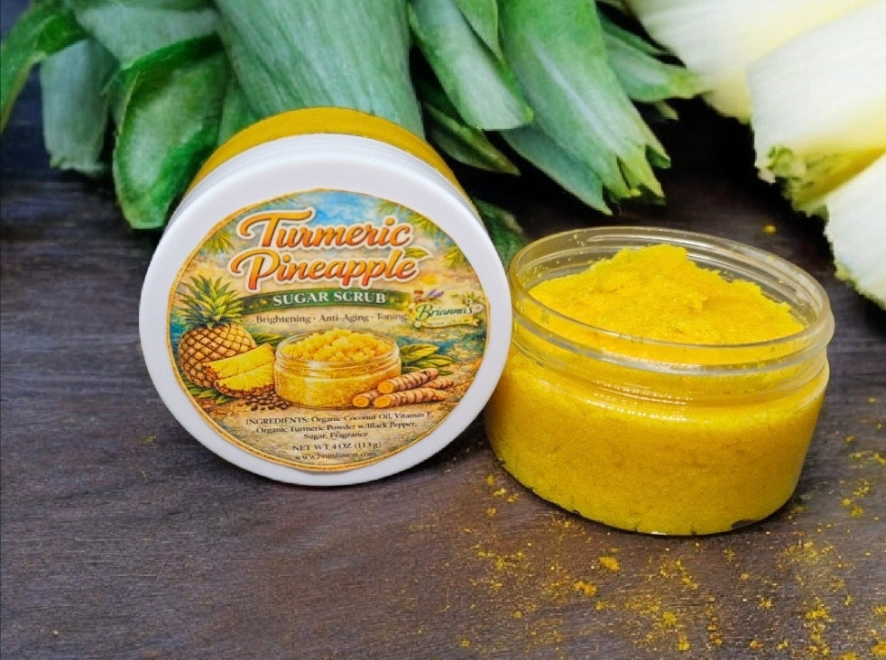 TURMERIC PINEAPPLE SUGAR SCRUB (for lips, face, and body)