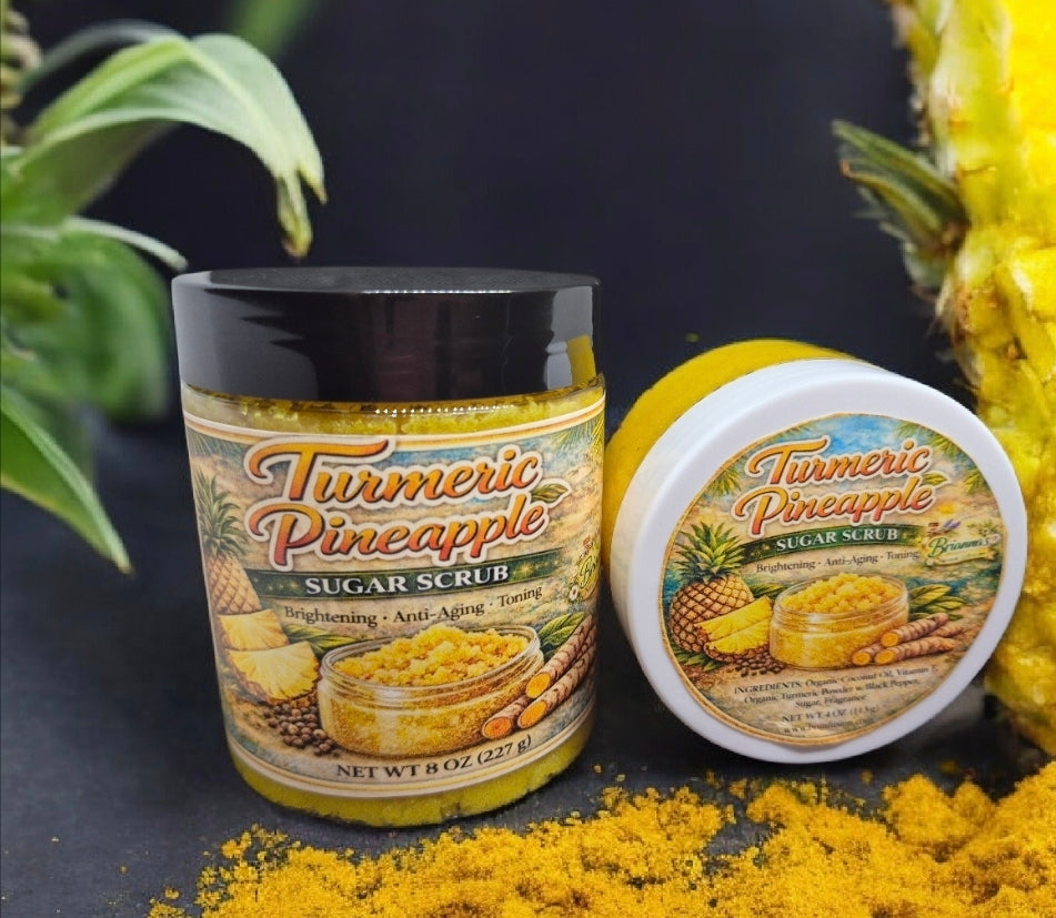 TURMERIC PINEAPPLE SUGAR SCRUB (for lips, face, and body)