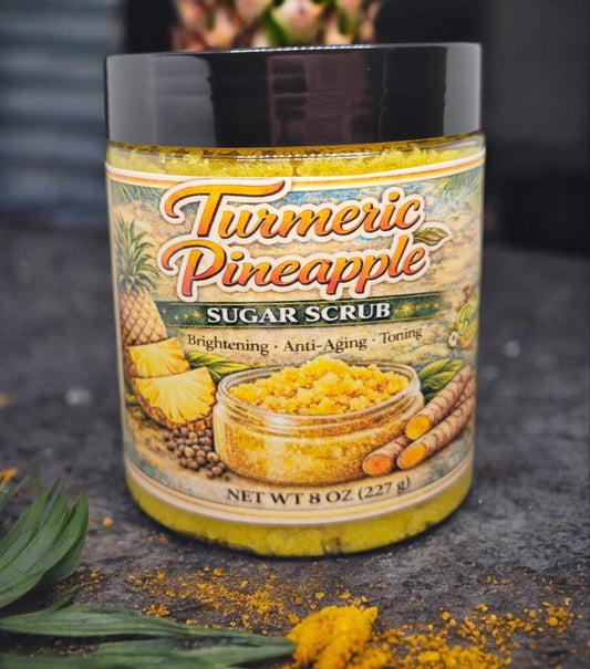 TURMERIC PINEAPPLE SUGAR SCRUB (for lips, face, and body)