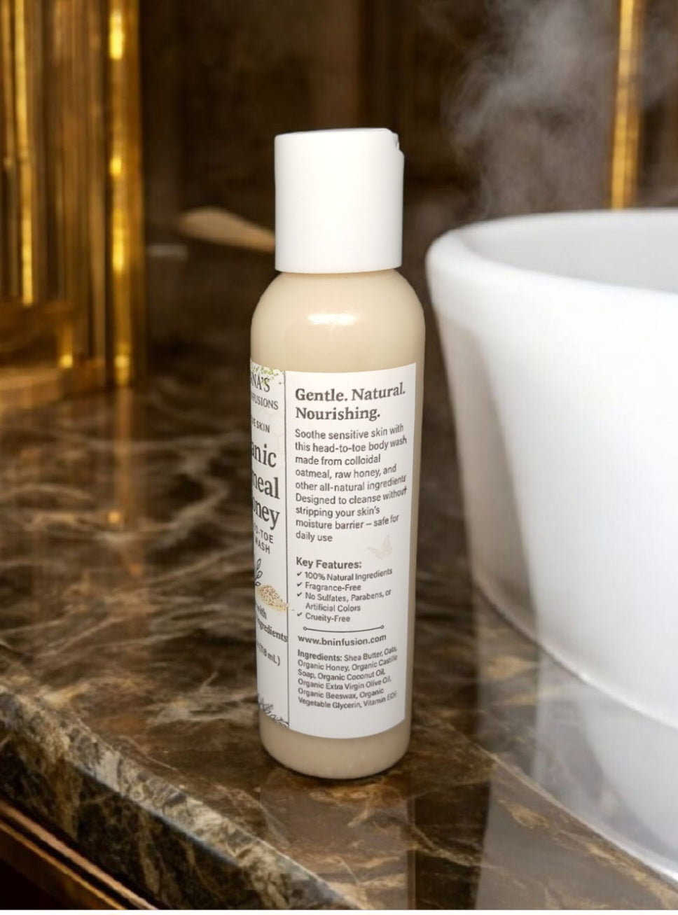 Organic Oatmeal & Honey head to toe Body Wash 4 oz