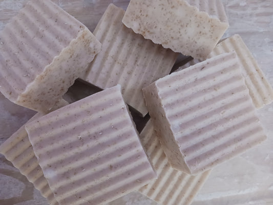 Honey, Lavender, Rose (Pink) Clay & Oatmeal Goat Milk Soap